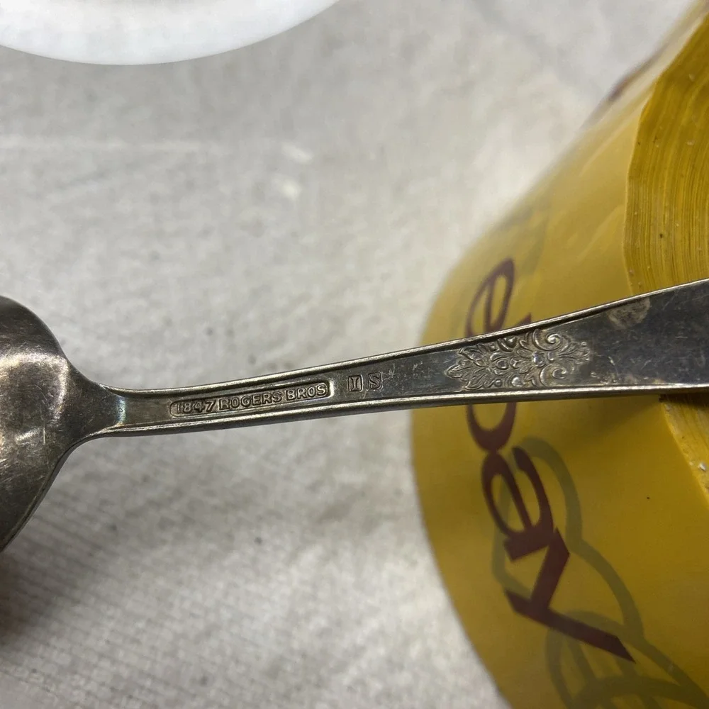 Baby Spoon And Fork 1847 Rogers Bros Silver Plated Adoration Pattern